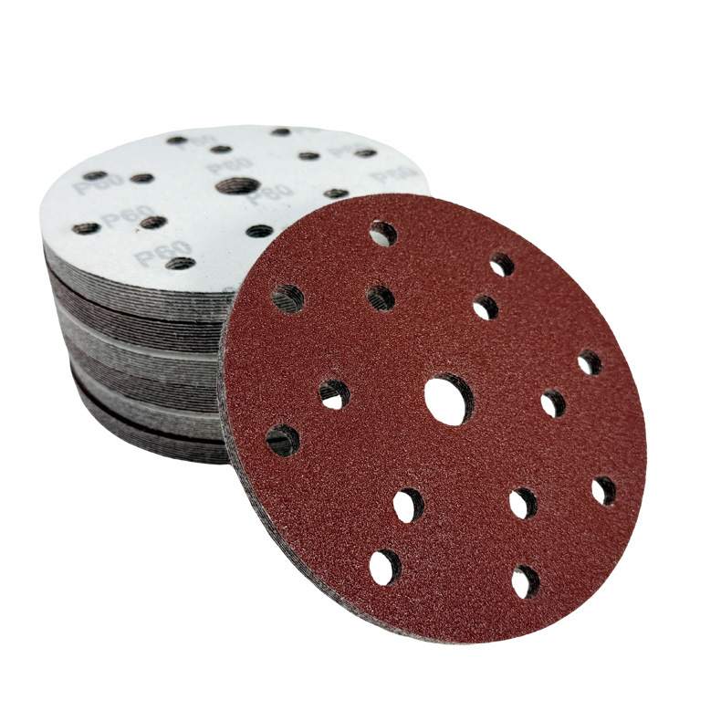 6-inch round flocked sandpaper with 15 holes