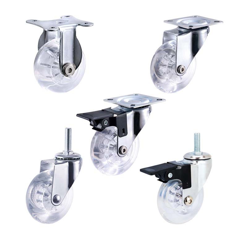 1.5-inch, 2-inch and 3-inch Transparent Crystal Version PU Caster