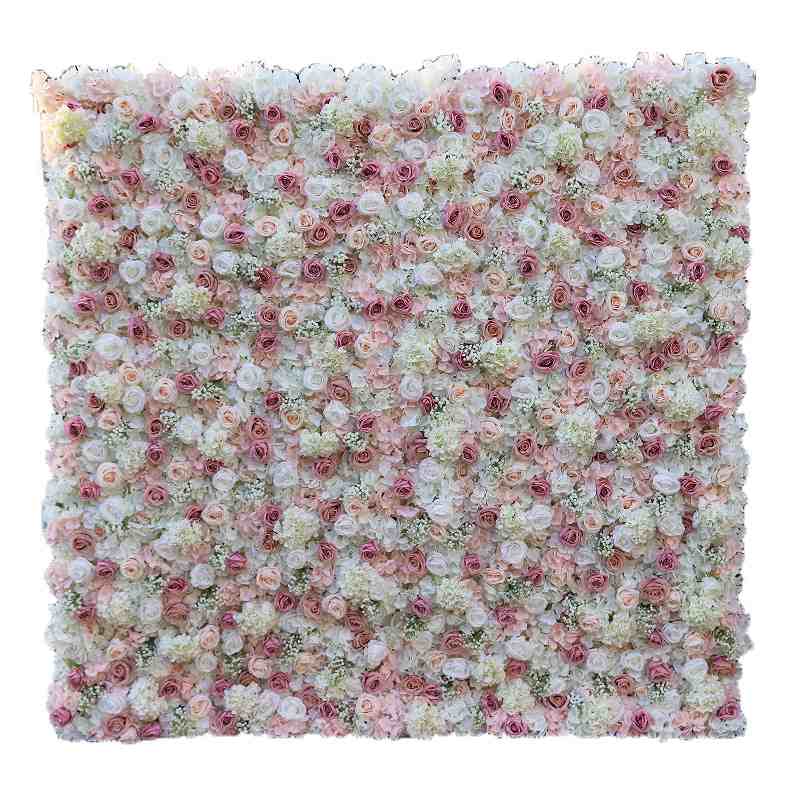 Artificial Roses, hydrangeasand baby's breath wall