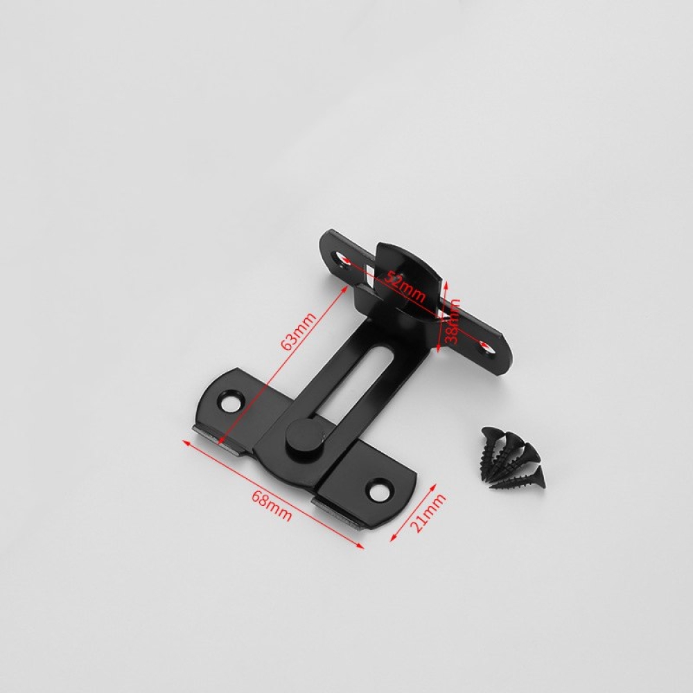 2-inch, 3-inch, and 4-inch black and silver door latches