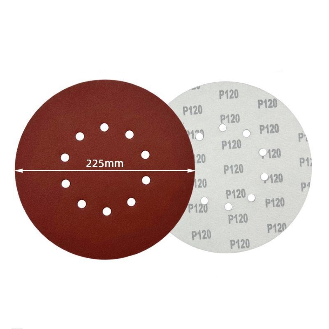 9-inch round flocked sandpaper with 8 holes