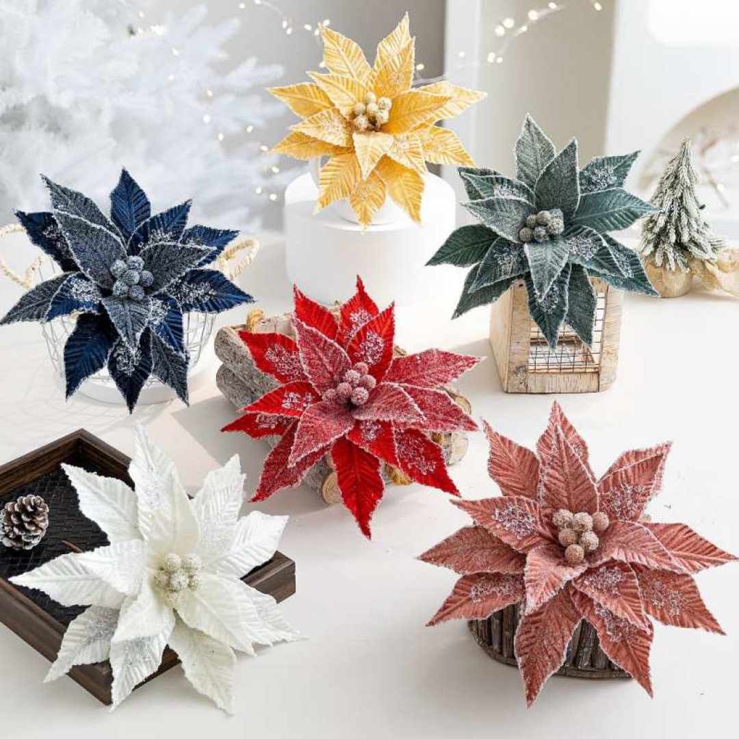 26cm Velvet Christmas Flower Head