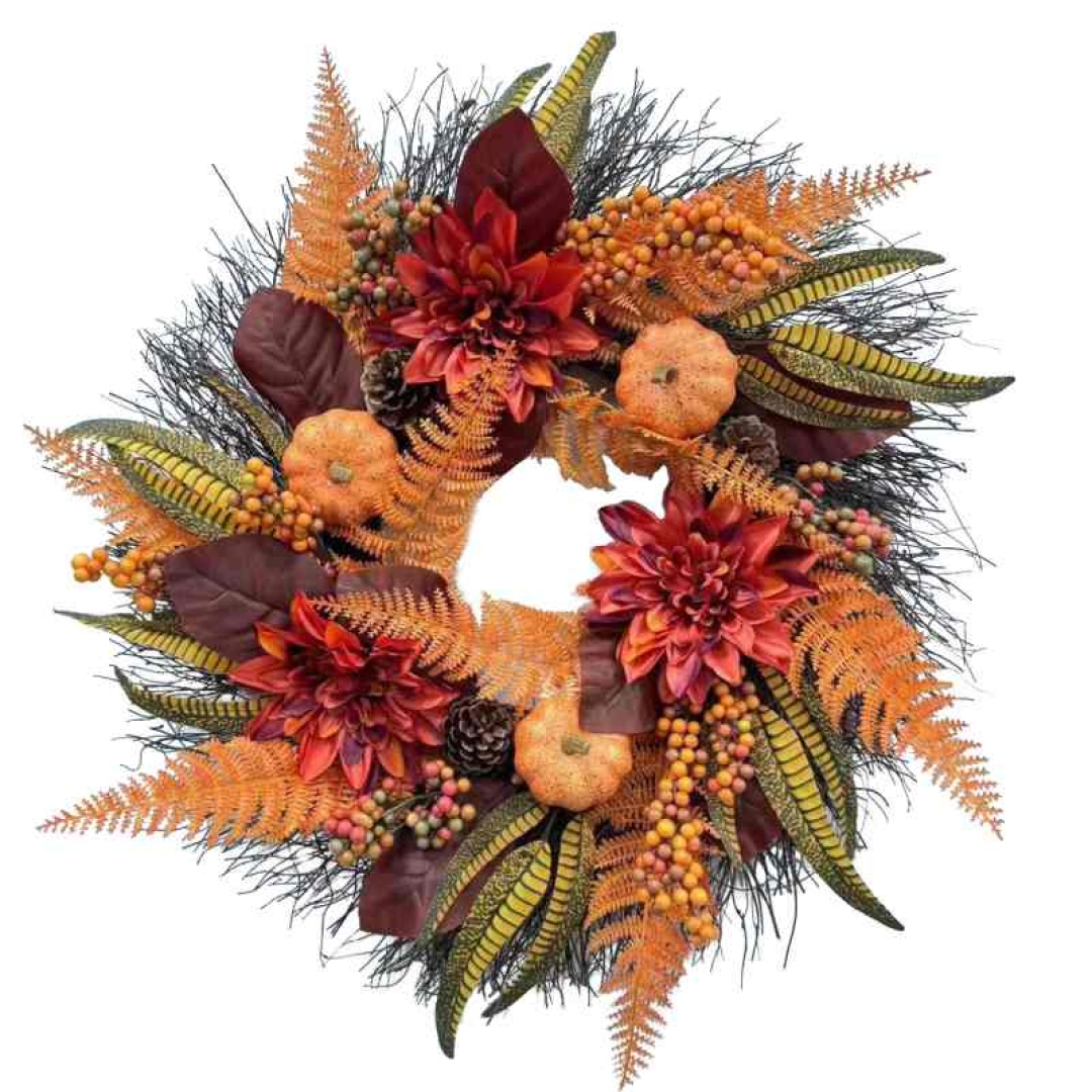 50cm Simulated Pumpkin Wreath