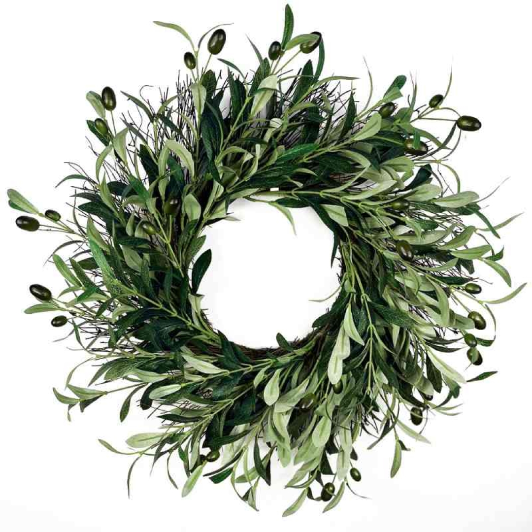 50cm Artificial Olive Leaf Wreath