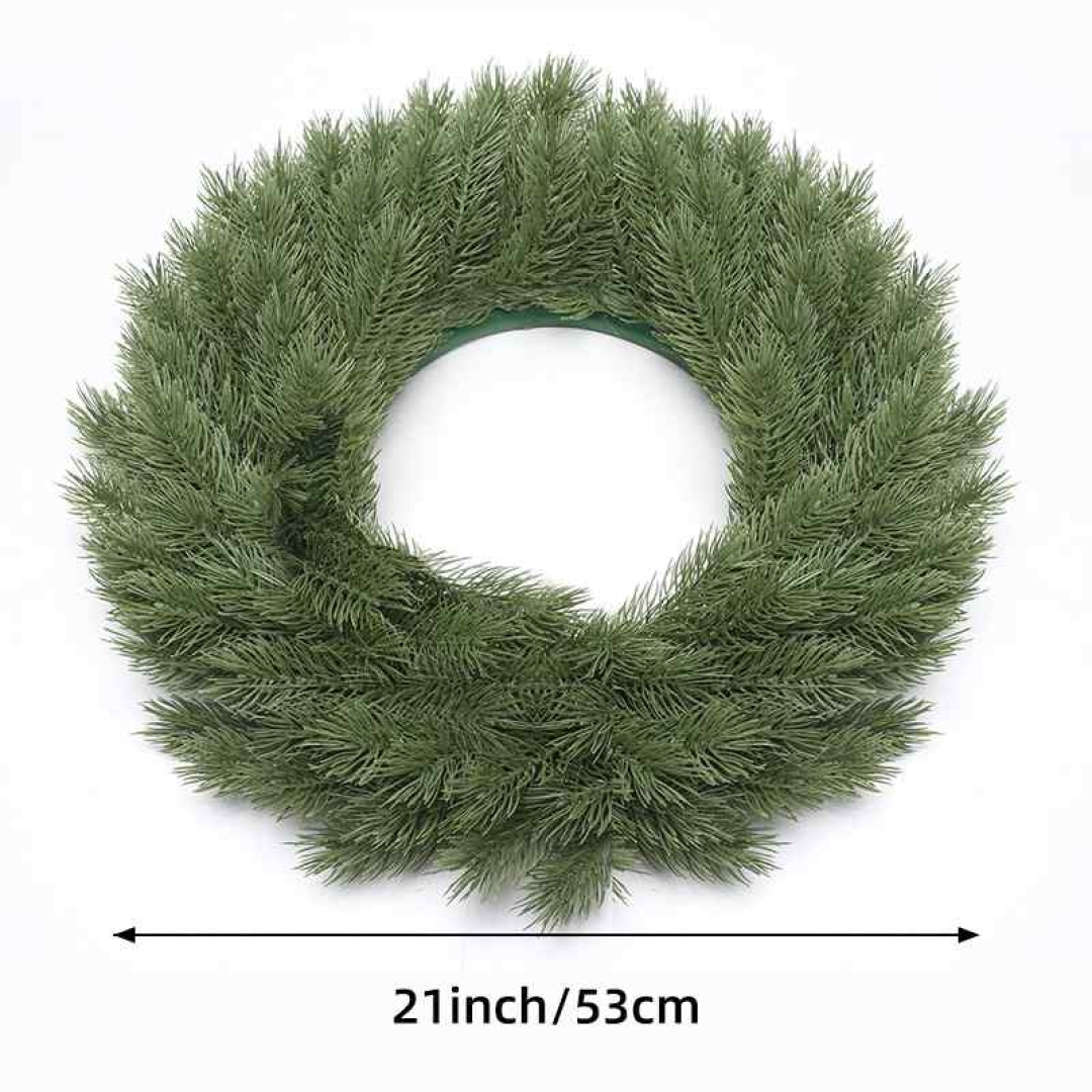 53cm Plastic Pine Needle Wreath  Wholesale