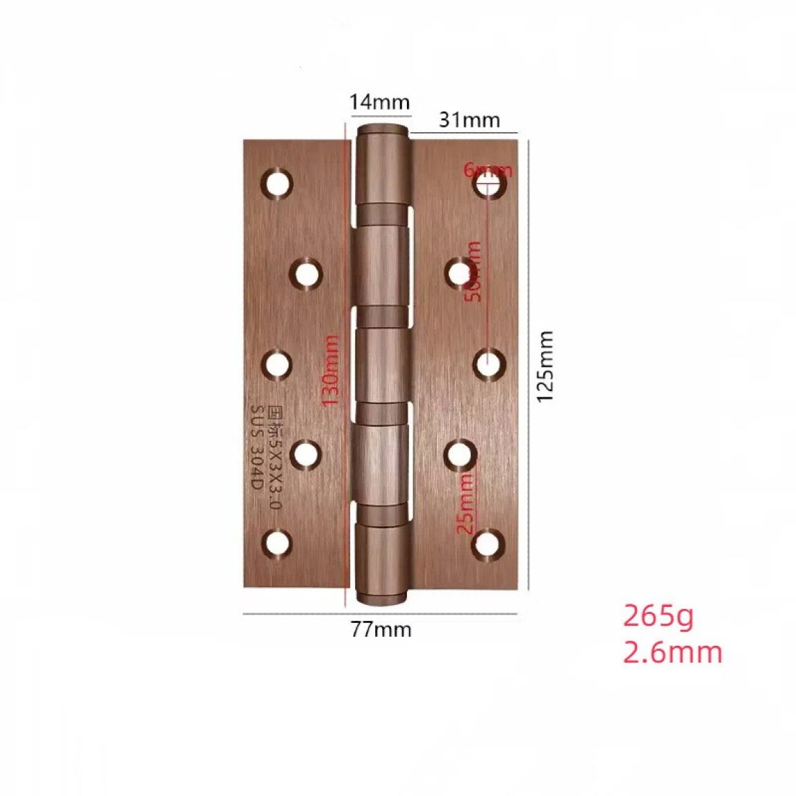 5-inch stainless steel mute hinges