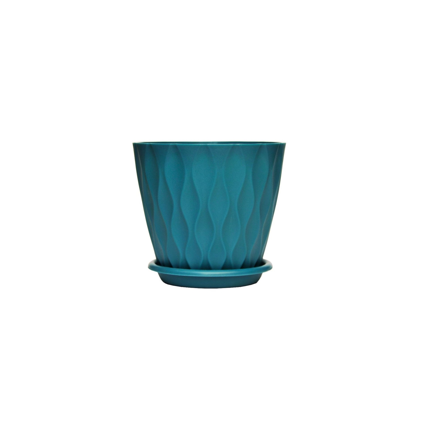 Plastic flower pot with saucer