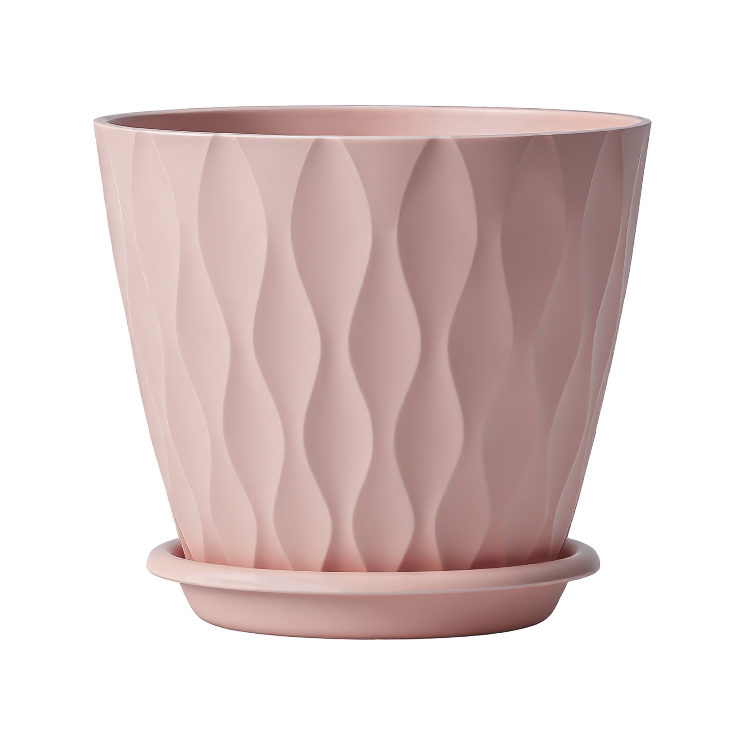 Plastic flower pot with saucer