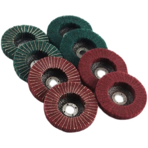 Vertical scouring pad polishing wheel