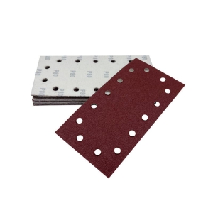 115*230MM rectangular flocked sandpaper sheet with 14 holes