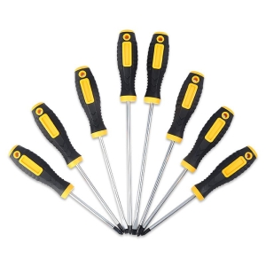 4-inch, 5-inch, 6-inch, and 8-inch flathead and Phillips Screwdrivers with rubber handles
