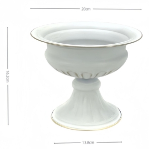 White iron flower vase