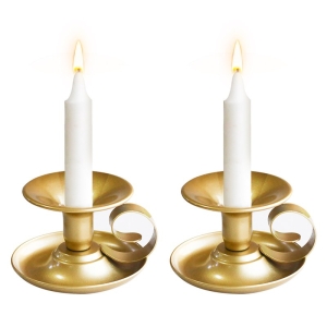 Gold and black candle holder with handle