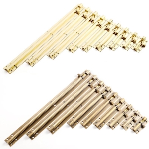 1.5-inch, 2-inch, 3-inch, 4-inch, 5-inch, 6-inch, 8-inch, 10-inch and 12-inch brass door latches