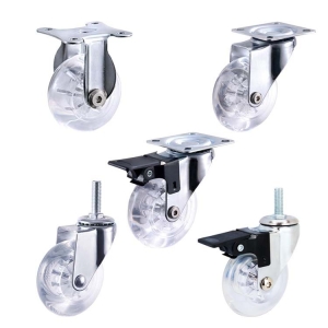 1.5-inch, 2-inch and 3-inch Transparent Crystal Version PU Caster
