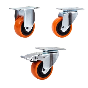 2.5-inch, 3-inch, 4-inch and 5-inch medium Orange PP wheels