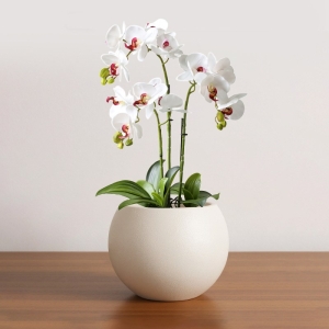 Spherical flower pot made of imitation fiberglass material