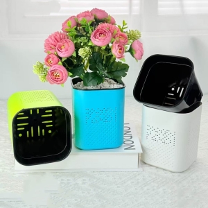 Plastic square double-layer flower pot