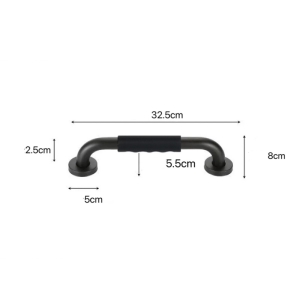 Dia25mm Matte black stainless steel silicone armrest