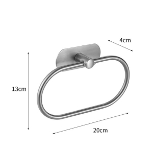 Stainless steel no-drill towel ring