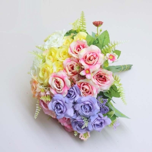Artificial roses in various colors