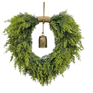 50cm heart-shaped wreath with jingling decorations