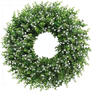 60cm artificial eucalyptus wreath with flowers