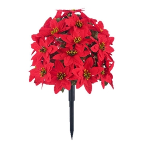 60cm artificial poinsettia plant inserted into the ground