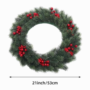 53cm Plastic Pine Needle Wreath