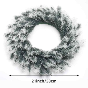 53cm Plastic White Pine Needle Wreath