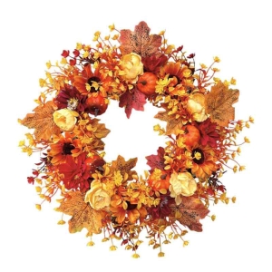 Harvest Festival Maple Leaf Pumpkin Wreath Gate