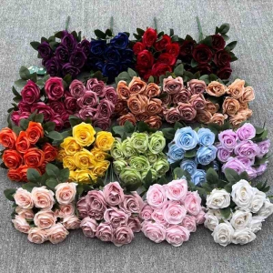Artificial roses with 10 flower heads