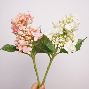 Hydrangeas in bloom made of silk fabric