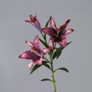 High-quality artificial lilies with three flowers
