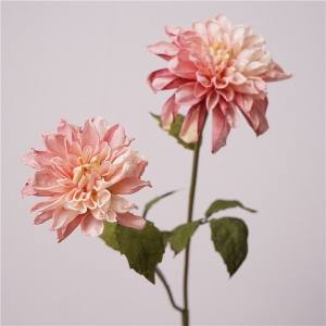 Artificial dahlia with two flowers