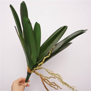 Eleven artificial Vanda orchid leaves