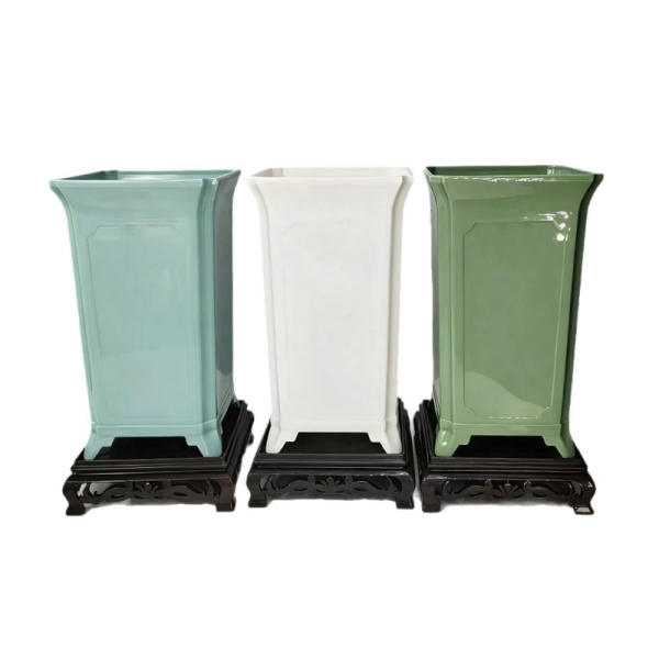 Imitation Qing porcelain tall plastic flower pot