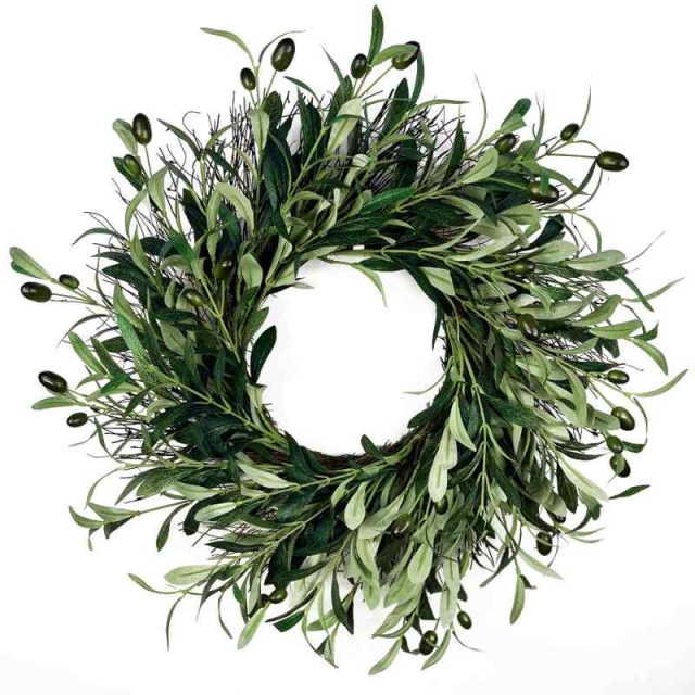 50cm Artificial Olive Leaf Wreath