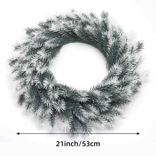53cm Plastic White Pine Needle Wreath