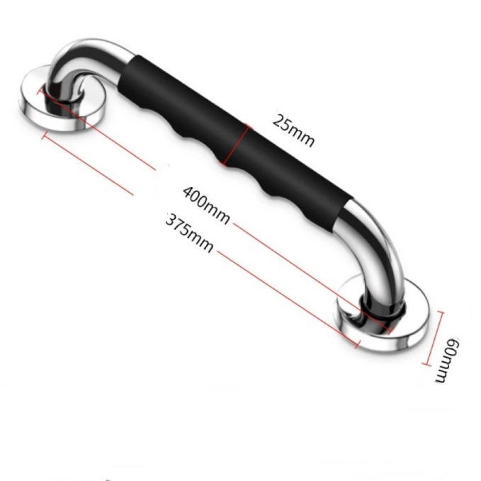 Dia25mm 201 stainless steel 300-600mm silicone handle bathroom grab bar wholesale