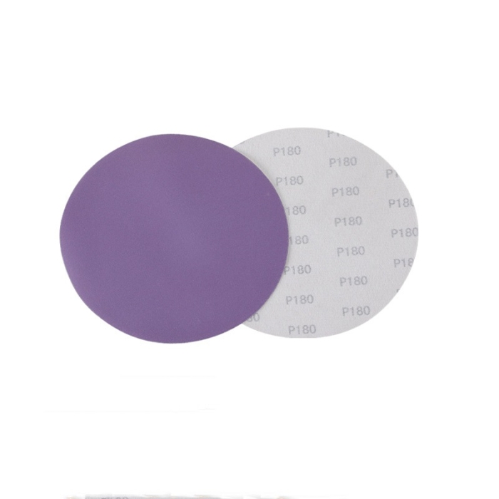 5-inch, 6-inch,  and 9-inch round flocked purple sandpaper