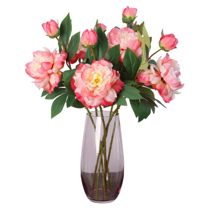 Simulated 2-headed peony flower