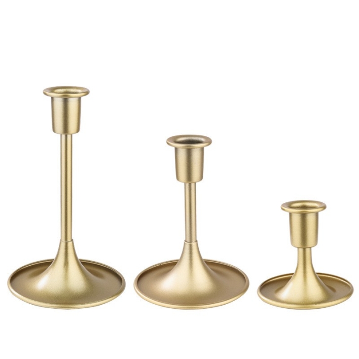 Trumpet-shaped vintage gold candlestick