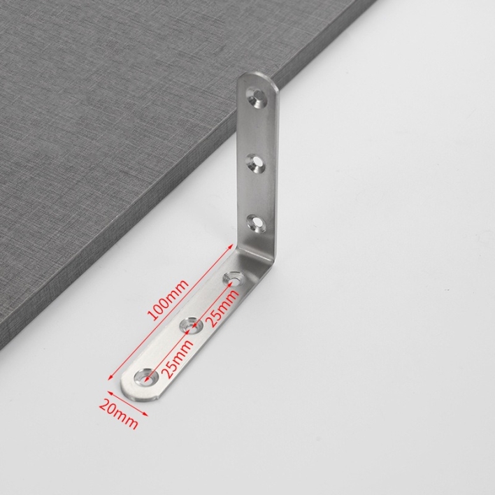 Stainless steel L-shaped right angle corner bracket