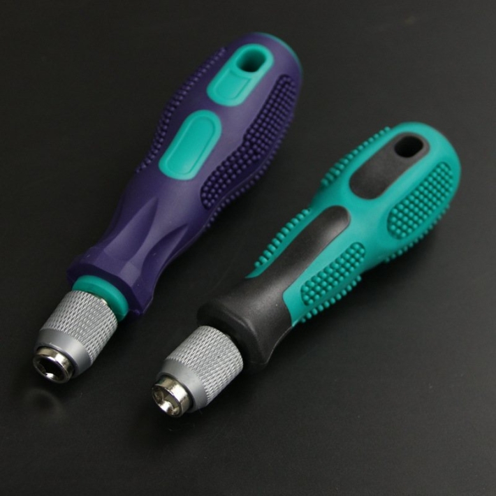 6.35mm screwdriver bit with self-locking quick-release handle