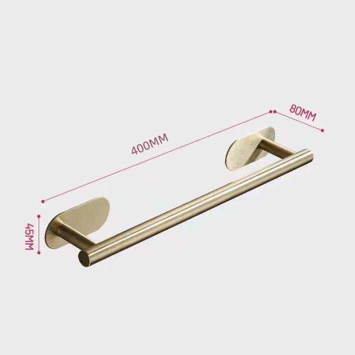 Stainless steel no-drill towel bar