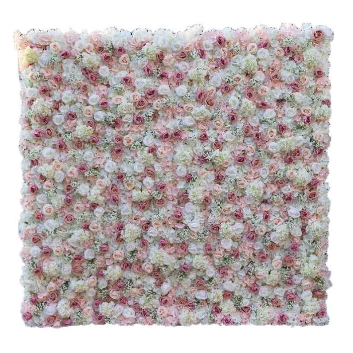 Artificial Roses, hydrangeasand baby's breath wall