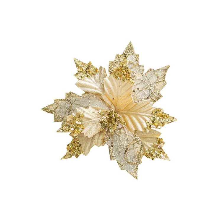 21cm Fabric Butterfly Christmas Flower Head