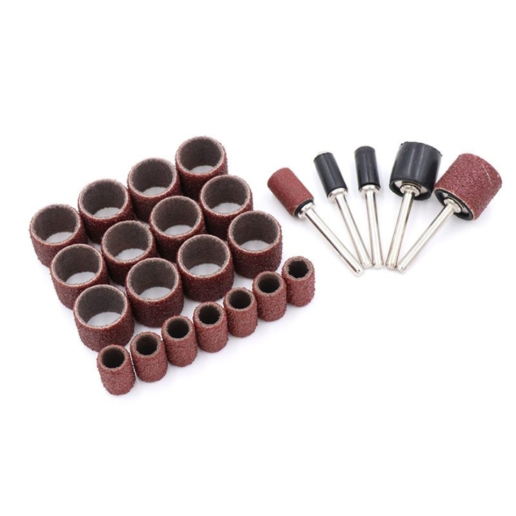 Small, medium, and large size sandpaper rings