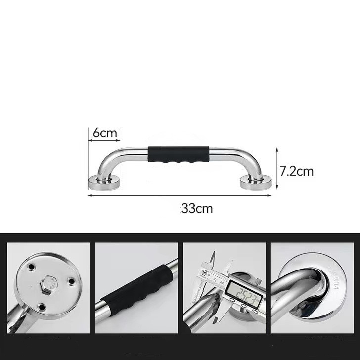 Dia25mm 304 stainless steel 300-600mm silicone handle bathroom grab bar